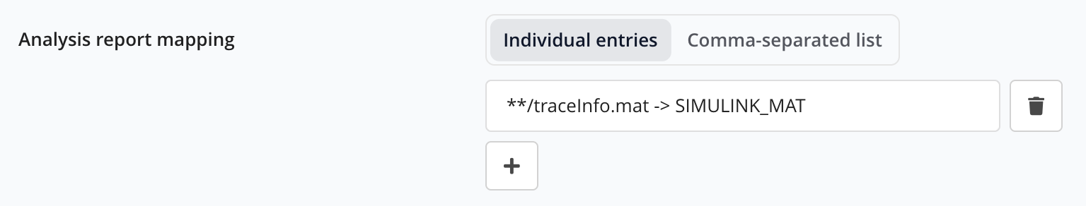 Analysis report mapping in the expert options of the connector