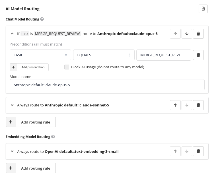 AI Model Routing Rules