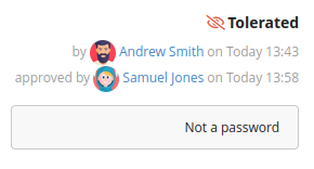 Screenshot showing the approved by and approved on fields