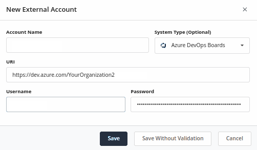 Screenshot of the Azure DevOps Account Creation Mask