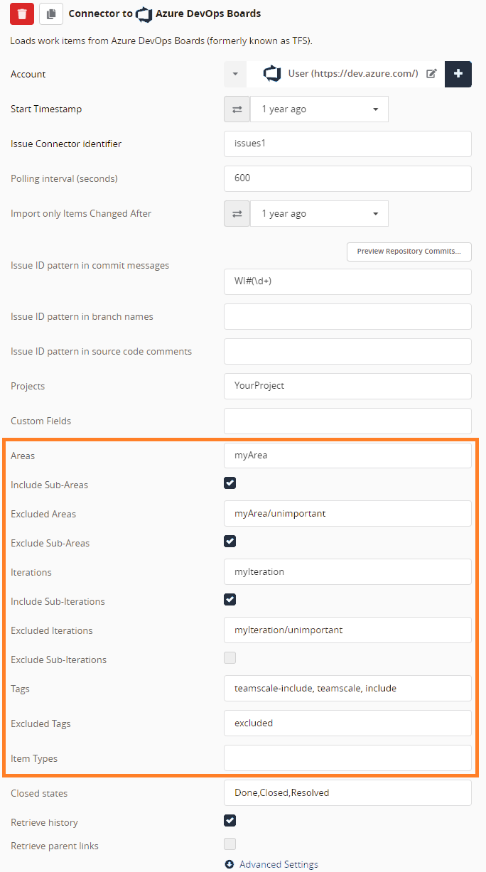 Configure filters