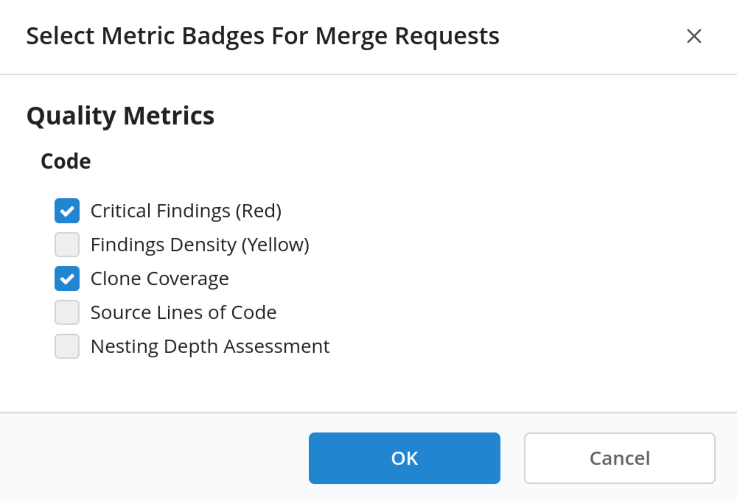 Screenshot of Badges Configuration