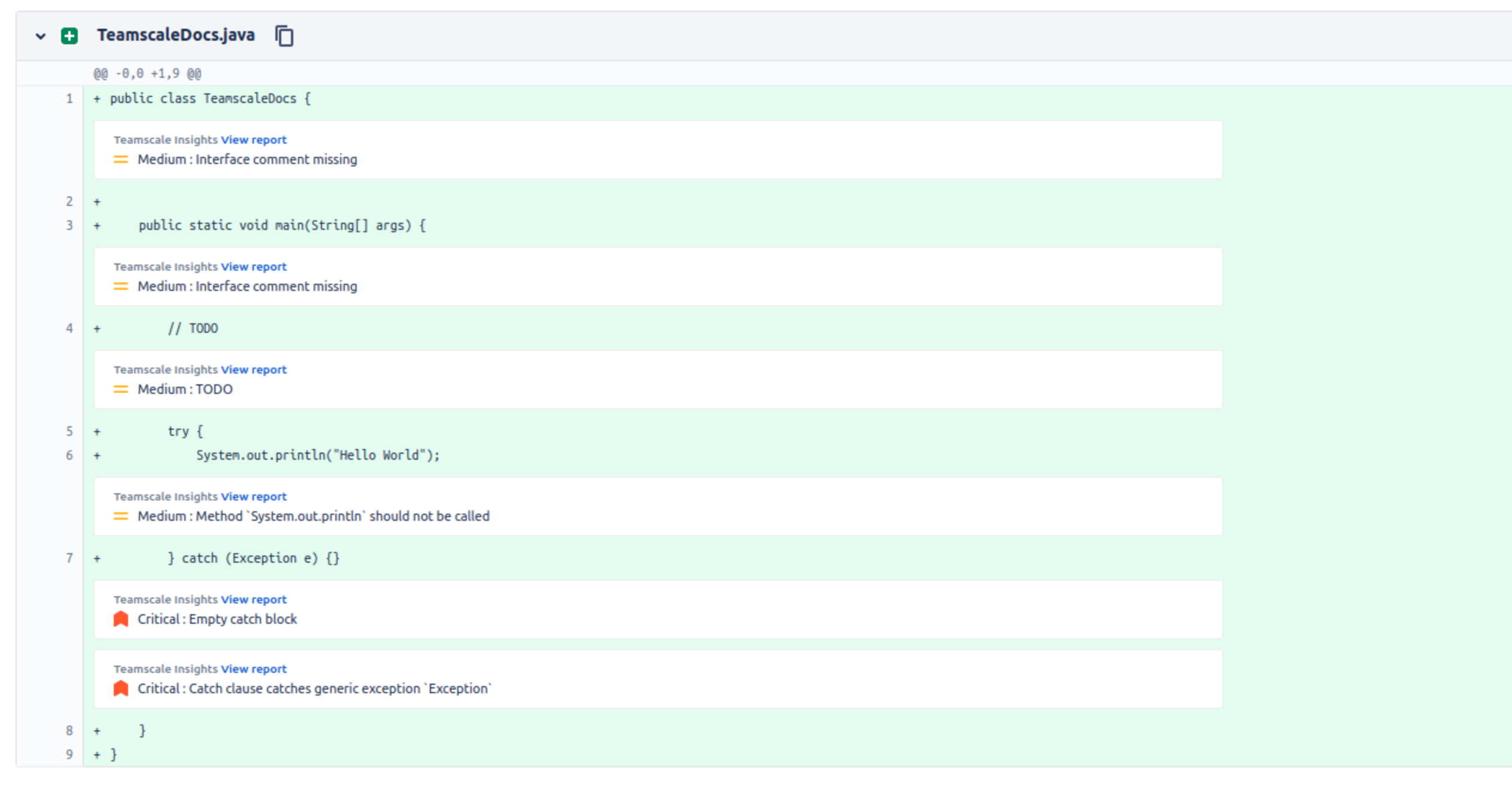 Screenshot of the Bitbucket Cloud Plugin's Line Comments
