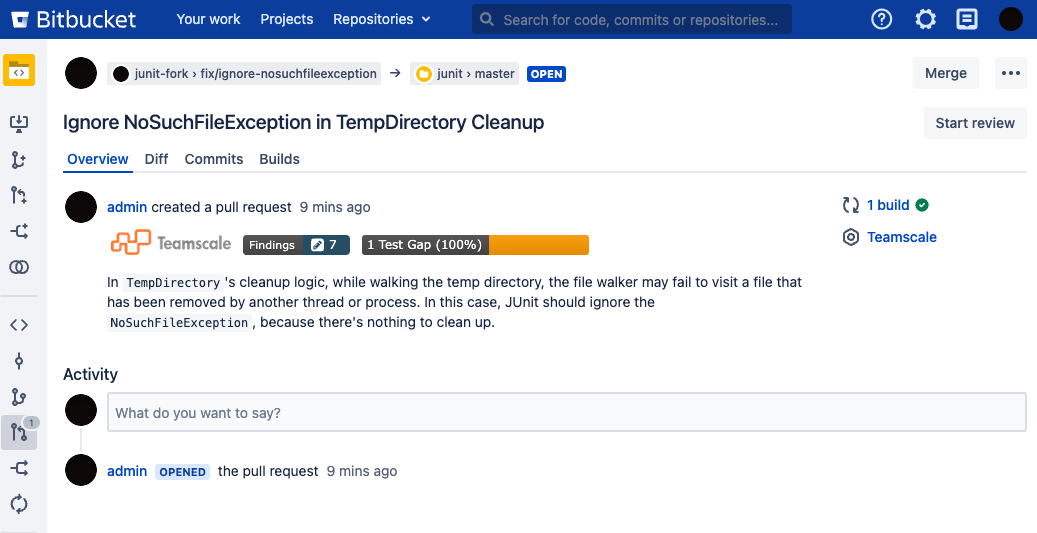 Bitbucket Server Forked Pull Request