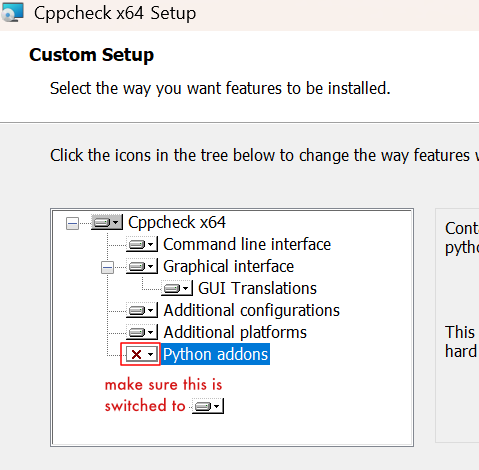 The Python addons are not installed by default