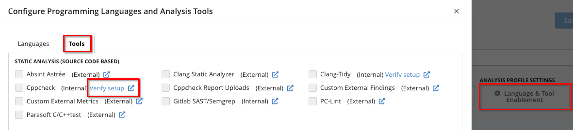 Verify the setup in the Analysis Profile