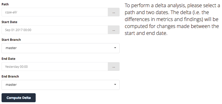 Parameters for Delta Analysis