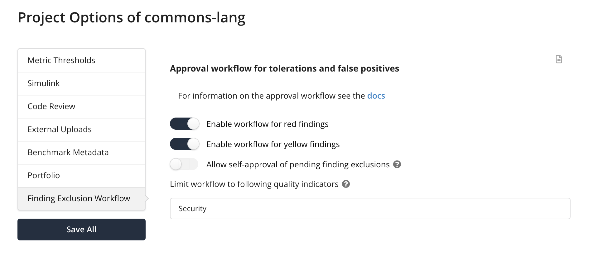 Finding Exclusion Workflow