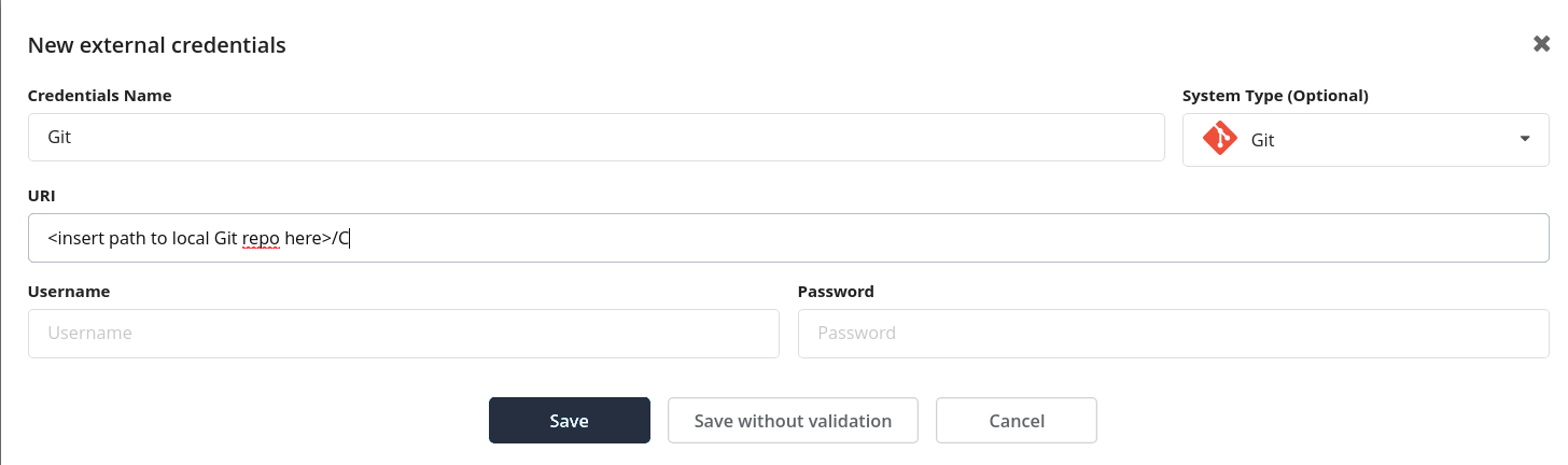 Create Git credentials