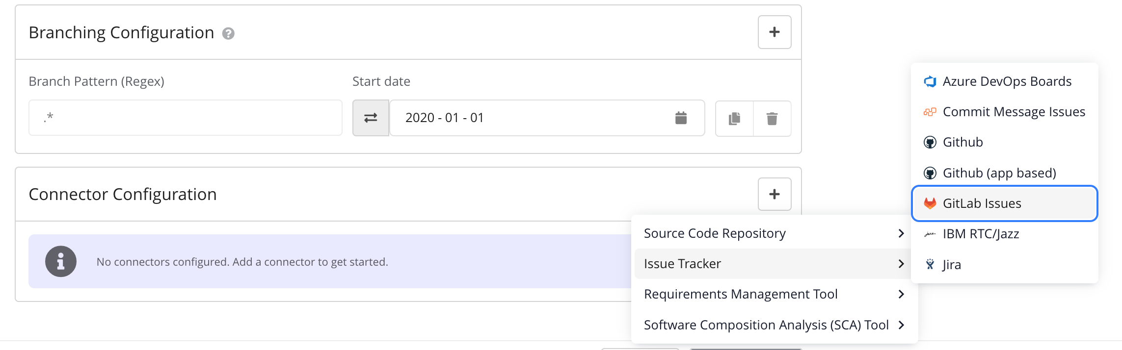 Screenshot of the selected GitLab Issue Tracker