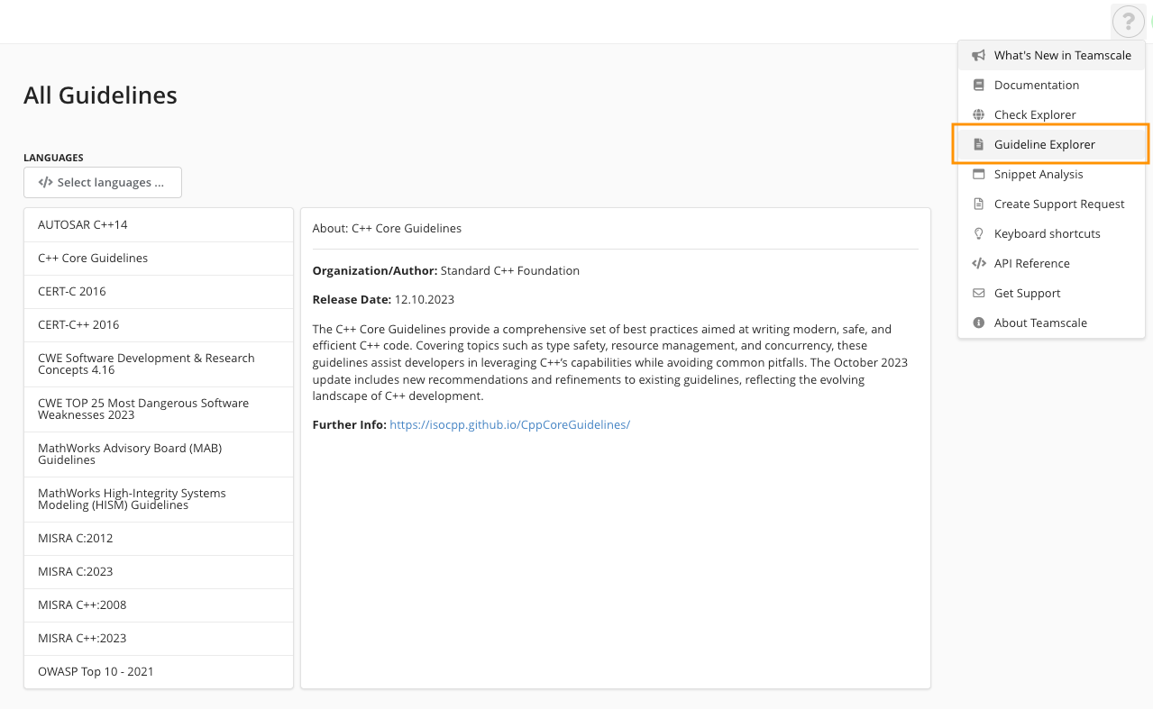 Guideline Explorer