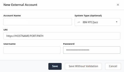 Screenshot of the Jazz Account Creation Mask