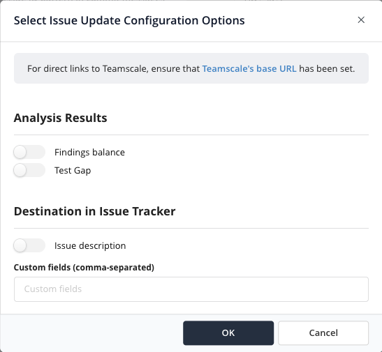 Jira Server Issue Update Configuration Menu