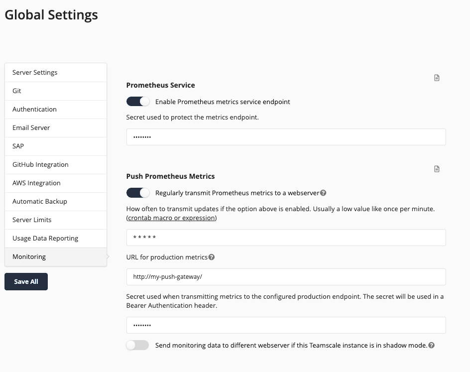 Monitoring Options