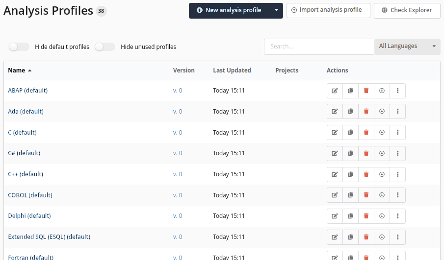 Analysis Profile Page