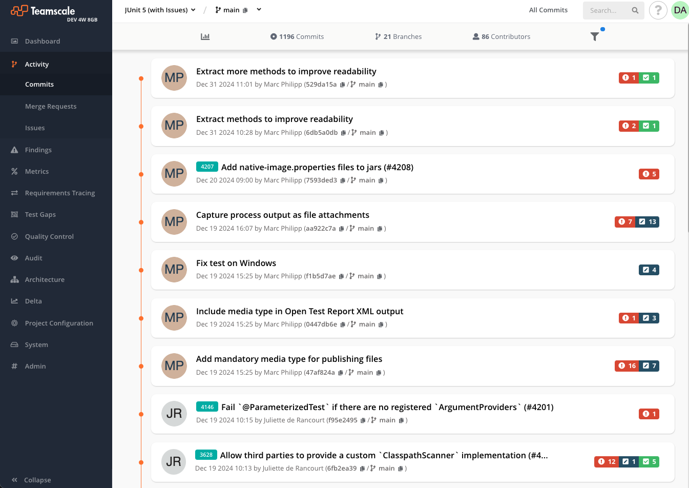 Redesigned Commit Stream