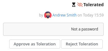 Screenshot showing the Approve and Reject buttons
