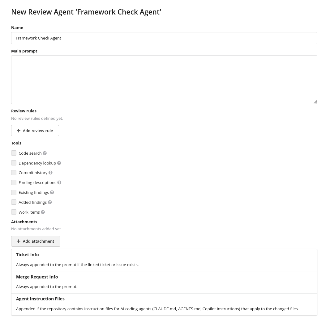 Editing a Review Agent