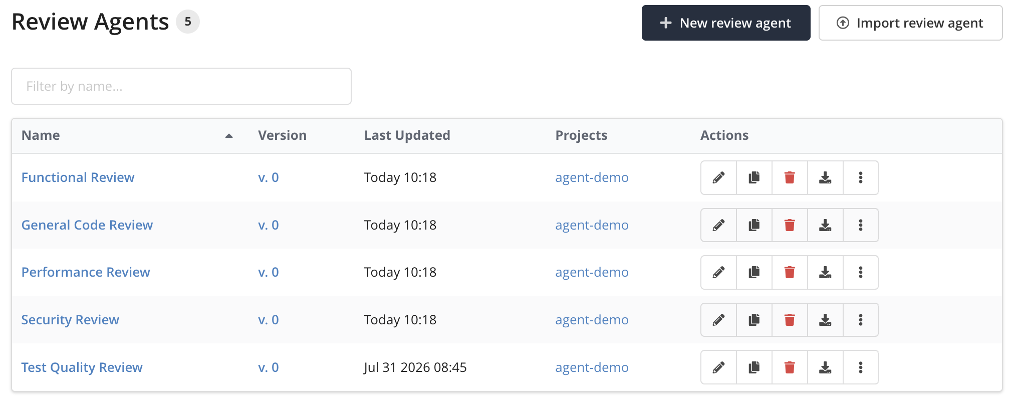 Review Agents View