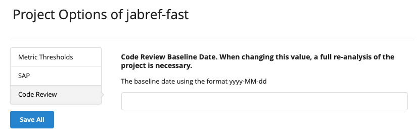 Code Review Baseline Date