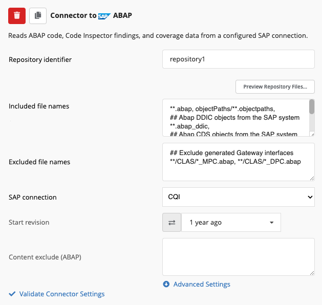 ABAP Connector Configuration