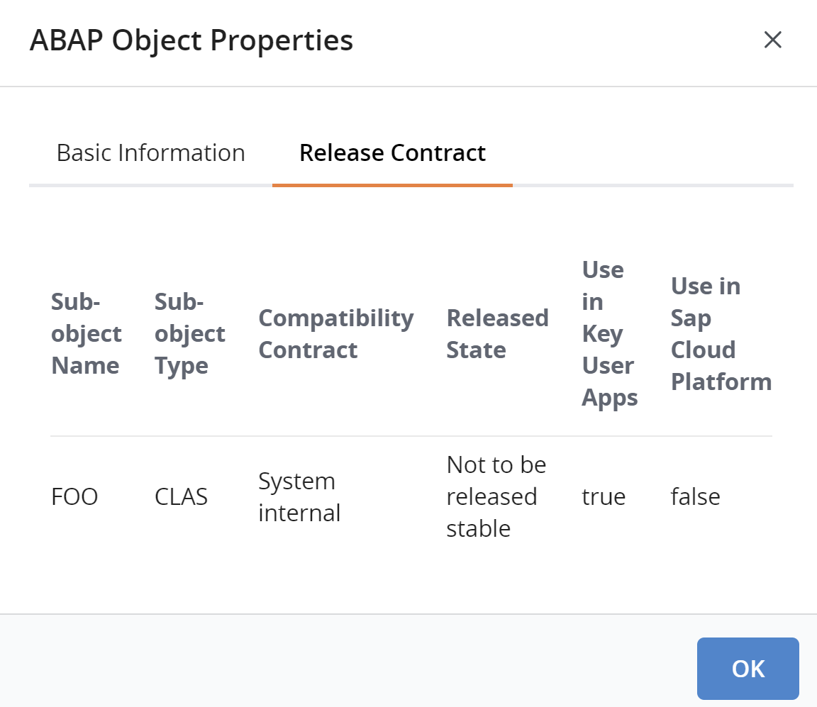 ABAP Object Release Contract