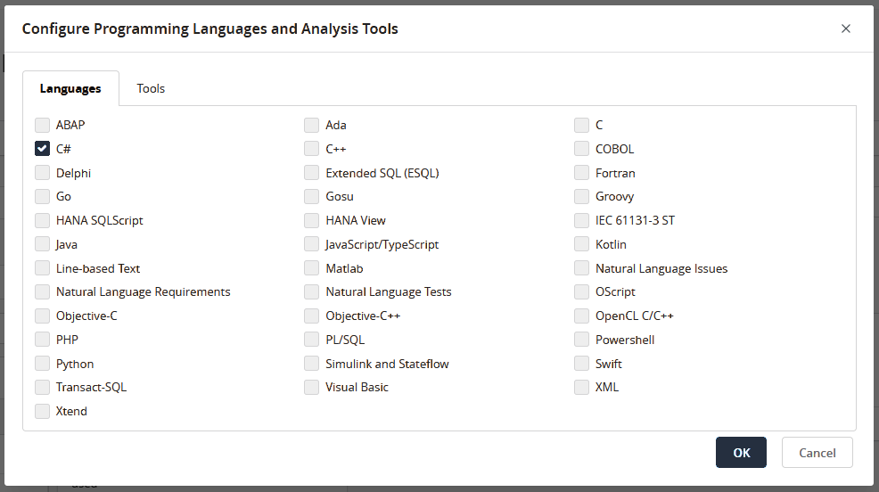 Screenshot of editing programming languages