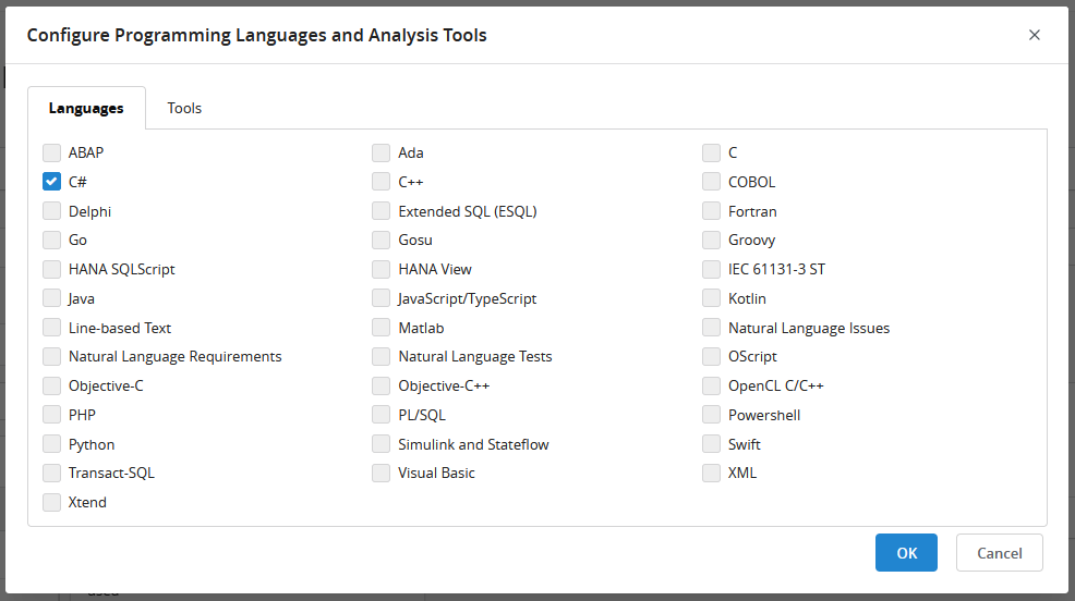 Screenshot of editing programming languages