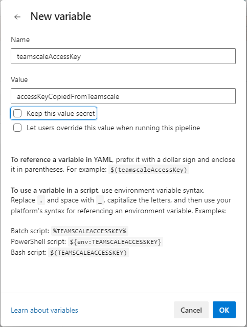 In the YAML editor you have to click on the "Variables" button in Edit mode for adding variables